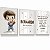 Quadros Decorativos Kit 3 Infantil Menino Ursinho Nome Oração Quarto Personalizado - Imagem 2