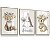 Quadro Decorativo Infantil Raposinha Coelhinha Nome Personalizado Flores Kit 3 Quadros - Imagem 3