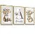 Quadro Decorativo Infantil Raposinha Coelhinha Nome Personalizado Flores Kit 3 Quadros - Imagem 4