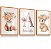 Quadro Decorativo Infantil Raposinha Coelhinha Nome Personalizado Flores Kit 3 Quadros - Imagem 5