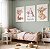 Quadro Decorativo Infantil Raposinha Coelhinha Nome Personalizado Flores Kit 3 Quadros - Imagem 1