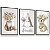 Quadro Decorativo Infantil Raposinha Coelhinha Nome Personalizado Flores Kit 3 Quadros - Imagem 6