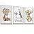Quadro Decorativo Infantil Raposinha Coelhinha Nome Personalizado Flores Kit 3 Quadros - Imagem 2