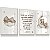 Quadro Decorativo Infantil Ursinho Bege Dormindo Nuvem Lua Estrelas Oração Santo Anjo Kit 3 Quadros - Imagem 3