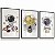 Quadro Decorativo Astronauta Foguete Balão Menino Lua Estrelas Kit 3 Quadros - Imagem 3