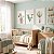 Quadro Decorativo Infantil Ursinho Balões Nome Personalizado Balão Tons Verde Kit 3 Quadros - Imagem 1