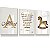 Quadro Decorativo Infantil Oração Santo Anjo Nome Personalizado Cavalinho Balanço Kit 3 Quadros - Imagem 2