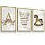 Quadro Decorativo Infantil Oração Santo Anjo Nome Personalizado Cavalinho Balanço Kit 3 Quadros - Imagem 4
