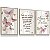 Quadro Decorativo Borboletas Rosa Dourado Nome Personalizado Oração Santo Anjo Kit 3 Quadros - Imagem 3