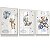 Quadro Decorativo Infantil Ursinho Azul Lua Aviãozinho Balões Nuvens kit 3 - Imagem 2