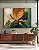 Quadro Decorativo Arte Botânica Abstrata Folhagem Folhas Tons Verde Dourado Laranja Natureza - Imagem 1