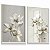 Quadro Decorativo Flores Delicadas Folhas Pétalas Brancas Natureza Clean - Imagem 2