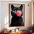 Quadro Decorativo Gatinho Cinza Gato Mascando Chiclete Cat Animais - Imagem 3