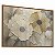 Quadro Decorativo Relevo Floral Bege e Miolo Azul Minimalista Floral Natureza - Imagem 2