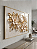 Quadro Decorativo Flores Magnólias Douradas Efeito 3D com Fundo Marmorizado - Imagem 1
