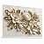 Quadro Decorativo Flores Magnólias Douradas Efeito 3D com Fundo Marmorizado - Imagem 4