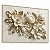 Quadro Decorativo Flores Magnólias Douradas Efeito 3D com Fundo Marmorizado - Imagem 2