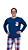 Ref. 5028 Pijama masculino longo em malha xadrez - azul marinho - Imagem 2