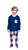 Ref. 5030 Pijama infantil masculino longo em malha xadrez -  azul marinho - Imagem 1