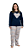 Ref. 5054 Pijama feminino longo em malha xadrez - Azul marinho - Imagem 1