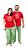 Ref. 3016 Pijama masculino manga curta com calça em malha - Sempre juntos (Vermelho) - Imagem 3