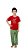 Ref. 3018 Pijama infantil masculino manga curta com calça em malha - Sempre juntos (Vermelho) - Imagem 1