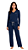 Ref. 8010 Pijama feminino longo - azul marinho - Imagem 2