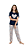 Ref. 3003 Pijama infantil feminino Manga curta com calça - azul marinho - Imagem 4