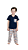 Ref. 3004 Pijama infantil masculino Manga curta com calça - azul marinho - Imagem 1