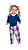 Ref. 5031 Pijama bebê unissex longo em malha - xadrez azul marinho - Imagem 1