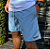 SHORT ADULTO ELASTANO  AZUL MESCLA - Imagem 1