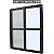 Porta de correr alumínio preto 2 folhas móveis vidro liso incolor com fechadura com tela mosquiteiro - jap perfecta max - Imagem 1