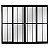 Janela de correr alumínio preto 4 folhas vidro liso incolor com grade - Imagem 1