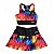 Conjunto Esportivo infantil Shorts-Saia + Top Fire - Imagem 1