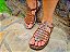 Sandália Rasteira trançada em couro marrom - NOVA Sandal WOOD - Imagem 1