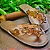 Chinelo Rasteira em couro marrom madeira - NOVA Flat WOOD - Imagem 1