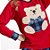 Pijama Soft Inverno Urso Xadrez Vermelho e Azul Marinho - Feminino Modelo Família Mãe - Imagem 2