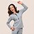 Pijama Feminino Homewear Longo Meia Estação Canelado Azul Com Botões - Imagem 3