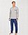 Pijama Masculino Longo em Microsoft Cinza e Azul Jeans - Imagem 1