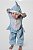 Pijama Fantasia Cosplay Kigurumi Soft Longo Inverno Infantil Baby Shark Com Capuz Removível Azul - Imagem 3