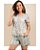 Pijama Curto Feminino em Malha Leve Verão Floral com listras Verde Menta - Imagem 1