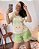 Pijama Short Doll Verão em Viscose com Elastano Poá Verde Menta - Imagem 1