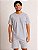 Pijama Masculino Curto em Algodão Listras Leves - Imagem 1