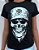 Baby look Caveira Tradicional Preta - Imagem 1