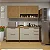 Cozinha Completa Torino com 2 Balcões e 2 Aéreos Cinamomo/Off White - Imagem 1