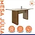 Mesa de Jantar 6 Lugares 160x80cm Julia Cinamomo/Off White - Imagem 2
