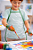 Kit 6 Aventais Plástico Infantil Transparente para uso escolar - Imagem 1