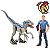 VELOCIRAPTOR BLUE MATTEL FIGURA DE DINOSSAURO CONJUNTO AVENTURA JURASSIC WORLD - Imagem 1