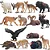 CONJUNTO DE 14 ANIMAIS NORTE AMERICANOS TOYMANY FIGURAS DE ANIMAIS MINIATURAS REALISTAS - Imagem 1