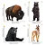 CONJUNTO DE 12 ANIMAIS DA FLORESTA NORTE AMERICANOS TOYMANY FIGURAS DE ANIMAIS MINIATURAS REALISTAS - Imagem 2